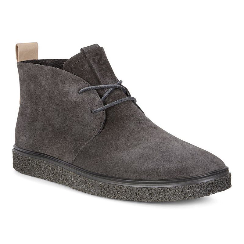 Men Boots Ecco Crepetray M - Desert Boot Grey - India KNVERT936